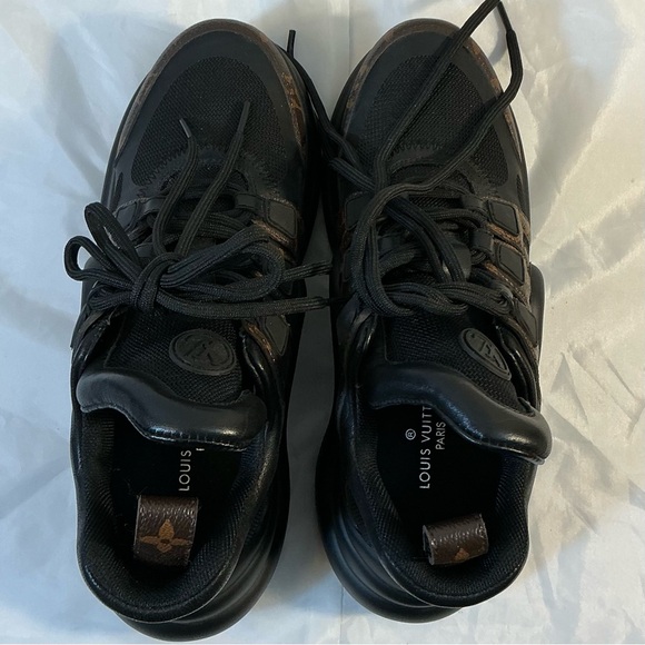 Women’s LV Monogram Black and Brown Sneakers Size 36 - Picture 10 of 14